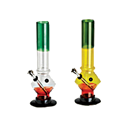 Acrylic Water Bong – Medium – 26cm Rasta Colours Assorted